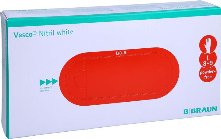 Actual product image B.Braun Vasco Nitrile White Uh L (L)