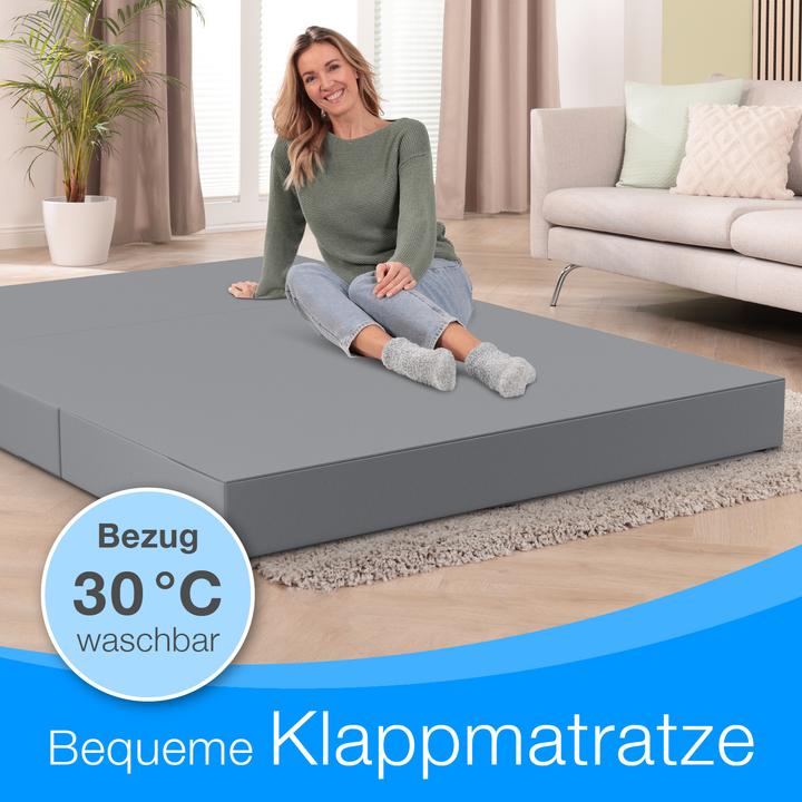 Produktbild Bestschlaf Klappmatratze, 3-teilige Faltmatratze, Reisebett, Gästematratze (140 x 195 cm, Schaumstoffkern)