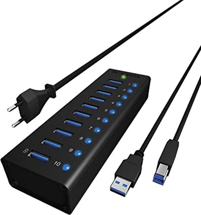 Produktbild Icy Box USB Hub High-Speed & Pug Play Connection ,IB-AC6110 (USB-B, 10 Ports)