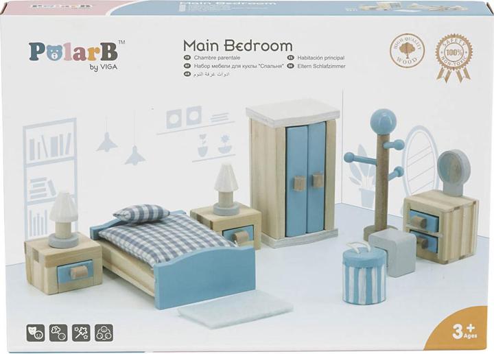 Actual product image Viga Toys Doll's House Furniture Set for the Bedroom, VIGA PolarB