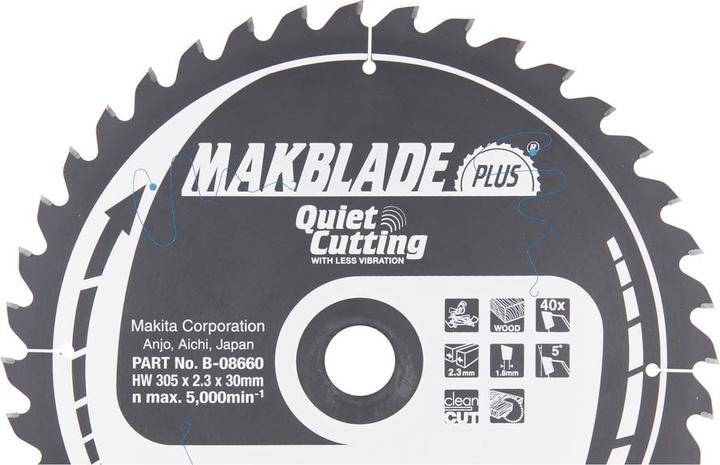 Actual product image Makita B-08660 TCT saw 305X2.3X30mm 5° T40 MAKBLADE PLUS