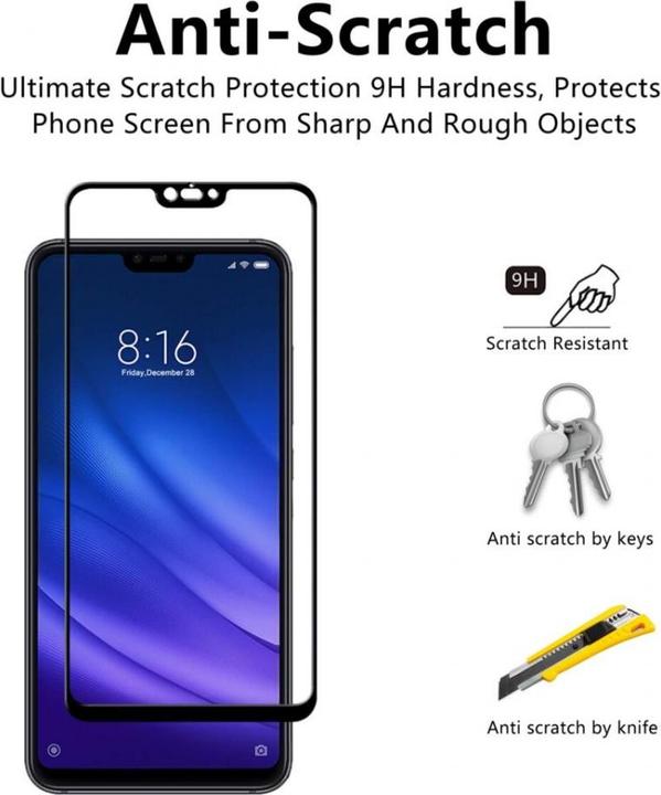 Produktbild Screenguard Xiaomi Mi 8 Lite Full Screen Panzerglas Schutzfolie 2.5D 9H (1 Stk., Xiaomi Mi 8 Lite)
