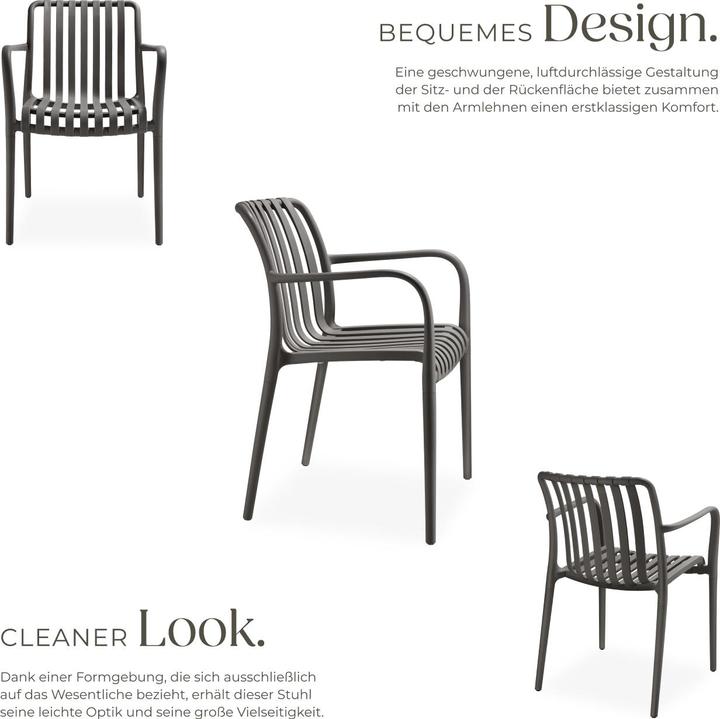 Immagine prodotto tectake Sedie da giardino Alcudia, resistenti alle intemperie, impilabili