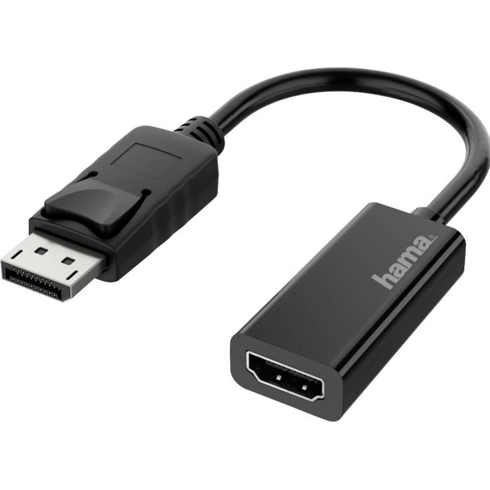 Hama Displayport zu (HDMI, 15 cm), Data + Video Adapter, Schwarz