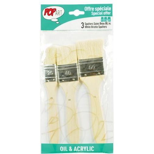 Pebeo, Pinsel, Set 3 Spaltern Borstenpinsel Weiss
