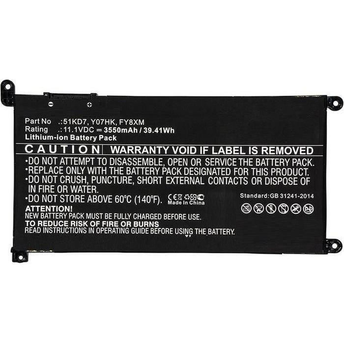 CoreParts 7T0D3-CP (3400 mAh), Notebook Akku, Schwarz