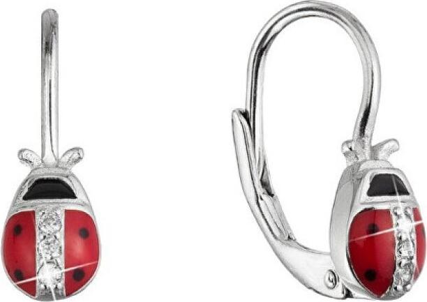 Actual product image Evolution Group - Beautiful silver earrings Ladybugs with zircons 11534.1 (Silver)