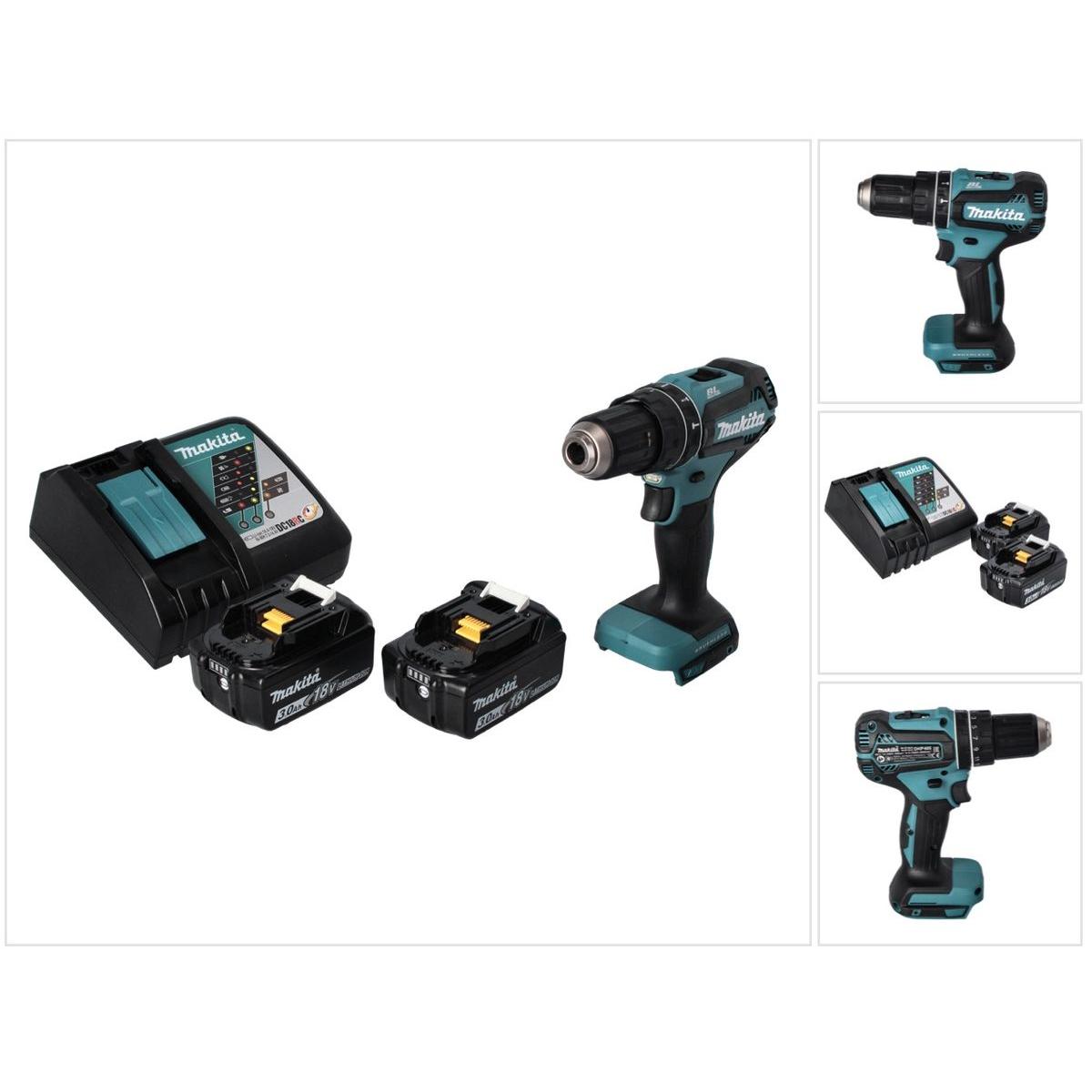 Thumbnail - Makita, Bohrmaschine + Akkuschrauber, DHP 485 RF Akku Schlagbohrschrauber 18 V 50 Nm Brushless + 2x Akku 3,0 Ah + Ladege...