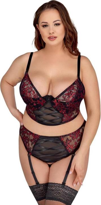 Produktbild Cottelli Collection BH Set schwarz/rot 95D/2XL (95 D)