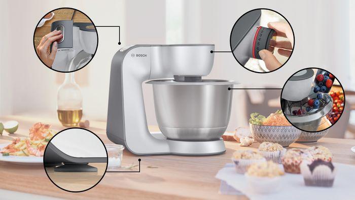 Immagine prodotto Bosch Hausgeräte Bosch Serie 4, Küchenmaschine, MUM 5, 1000 W, Silber, Dark silver, MUM58310, ID MUM58310 (1000 W)