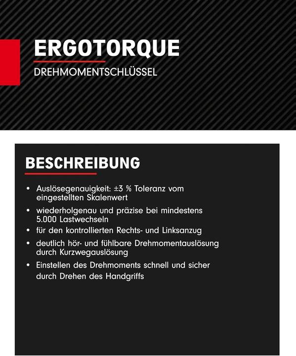 Actual product image KS Tools Ratchet torque wrench (1/2", 40 Nm, 200 Nm)