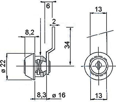 Actual product image Rohner Closure cylinder 8, type 1031/1061 (Locking cylinder)