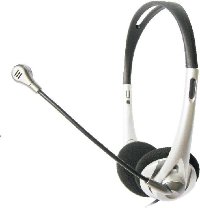 Actual product image Renkforce Computer On Ear Headset wired Stereo Black, Silver Loudest (Cable)