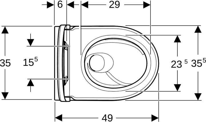 Produktbild Geberit iCon spülrandloser Wand-WC-Sitz mit Wirbelspülung, weiss glänzend