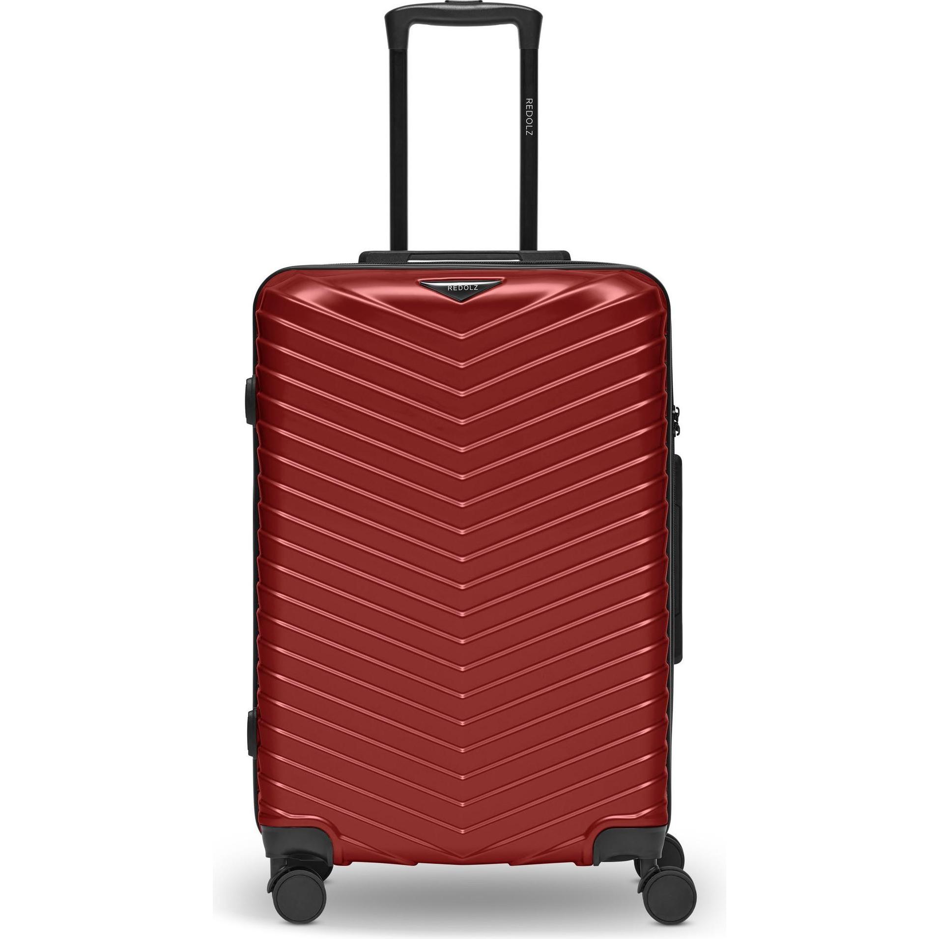 Redolz, Koffer, Essentials 18 4 Rollen Trolley 66 cm mit Dehnfalte, Rot, (72 l, M (50 - 90l))