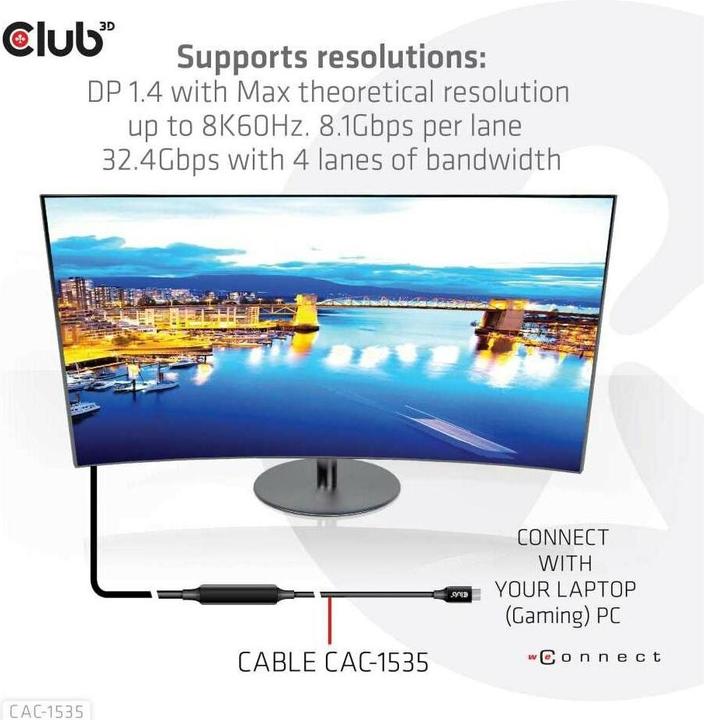 Actual product image Club 3D C - C (5 m, USB 3.2 Gen 2, 60 W)