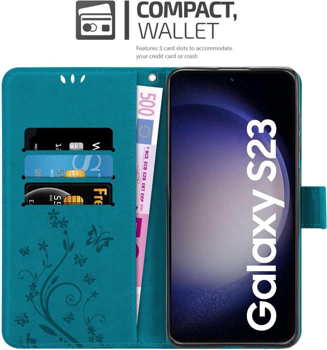 Actual product image Cadorabo Case for Samsung Galaxy S23 Flower Book (Samsung Galaxy S23)