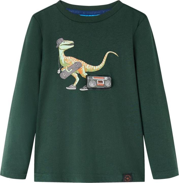 Immagine prodotto VidaXL Camicia da bambino a maniche lunghe verde scuro 92,Materiale: 100 (92)