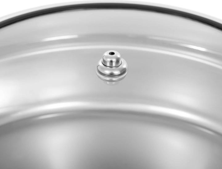 Actual product image Royal Catering Chafing Dish Warmhaltebehälter Rechaud rund mit Sichtfenster 5,5 L
