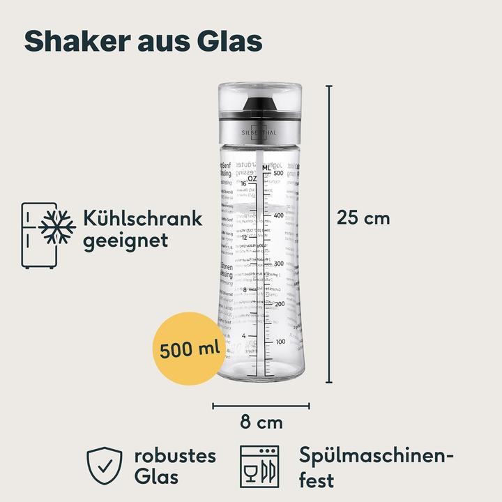 Actual product image Silberthal Dressing-Shaker mit Mischeinsatz (500 ml)