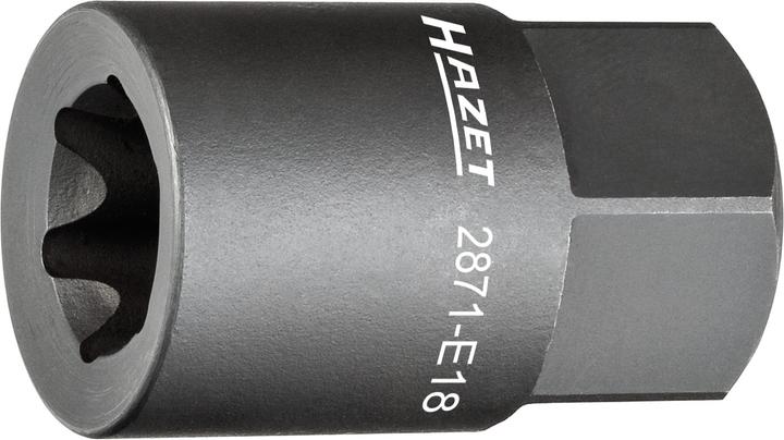 Produktbild HAZET Bremssattel TORX Einsatz 2871-E18 ∙ Aussen-Sechskant 22 mm ∙ Aussen TORX Profil ∙ E18