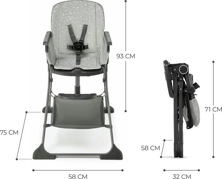 Produktbild KinderKraft Hochstuhl Foldee grau (Hochstuhl)