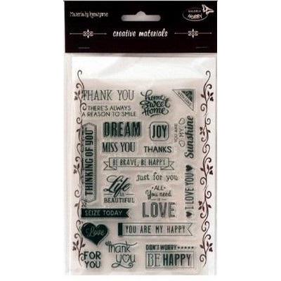 Linea, Timbro, Kreative Stempel mit ikonischen englischen Inschriften