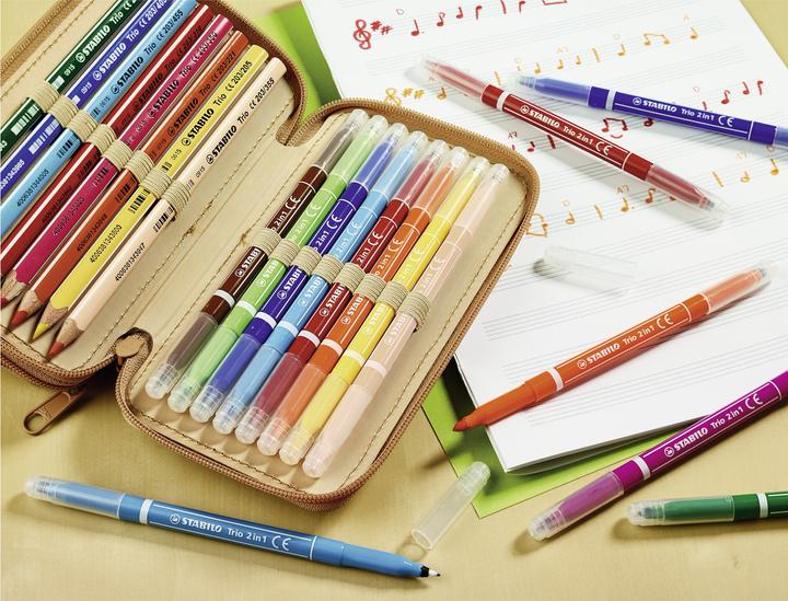 Produktbild STABILO Filzstift und Fineliner in einem - Trio 2 in 1 - 10er Pack - schwarz (Black, 10 x)