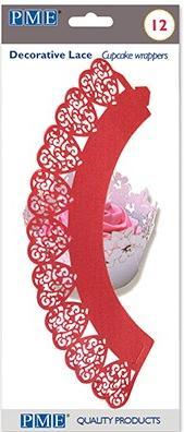 Produktbild PME Cupcake Wrapper Hearts / Rot (12 Stk.)