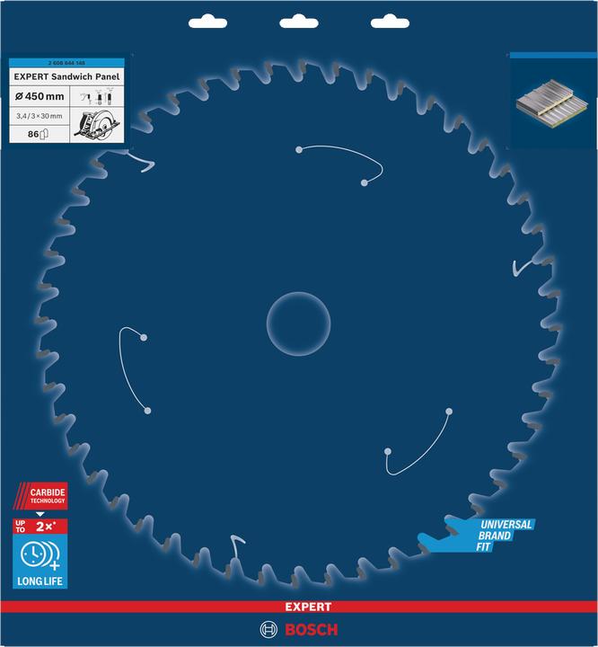 Immagine prodotto Bosch Professional Zubehör Lama circolare Expert per pannelli sandwich, 450 x 30 x 3,4 mm, 86