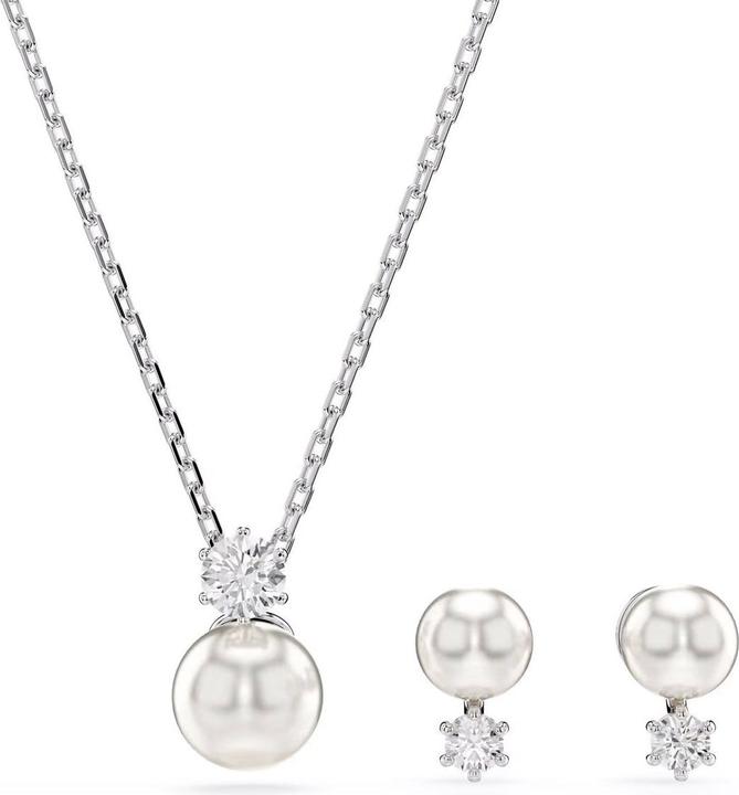 Swarovski Matrix Set Kristallperle Rundschliff Weiss (Metall)