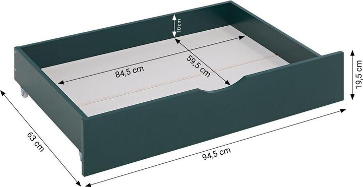 Image du produit Homestyle4u Kinderbett mit 2 Bettkästen & Lattenrost (90 x 200 cm)