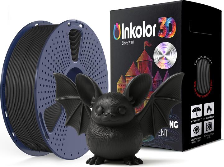 Inkolor 3D Filament PLA Carbon Fiber (Carbone, 1.75 mm, 1000 g)