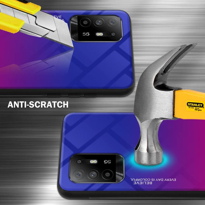 Productafbeelding Cadorabo TPU 2 Kleuren Glazen Hoesje (Oppo A94 5G)