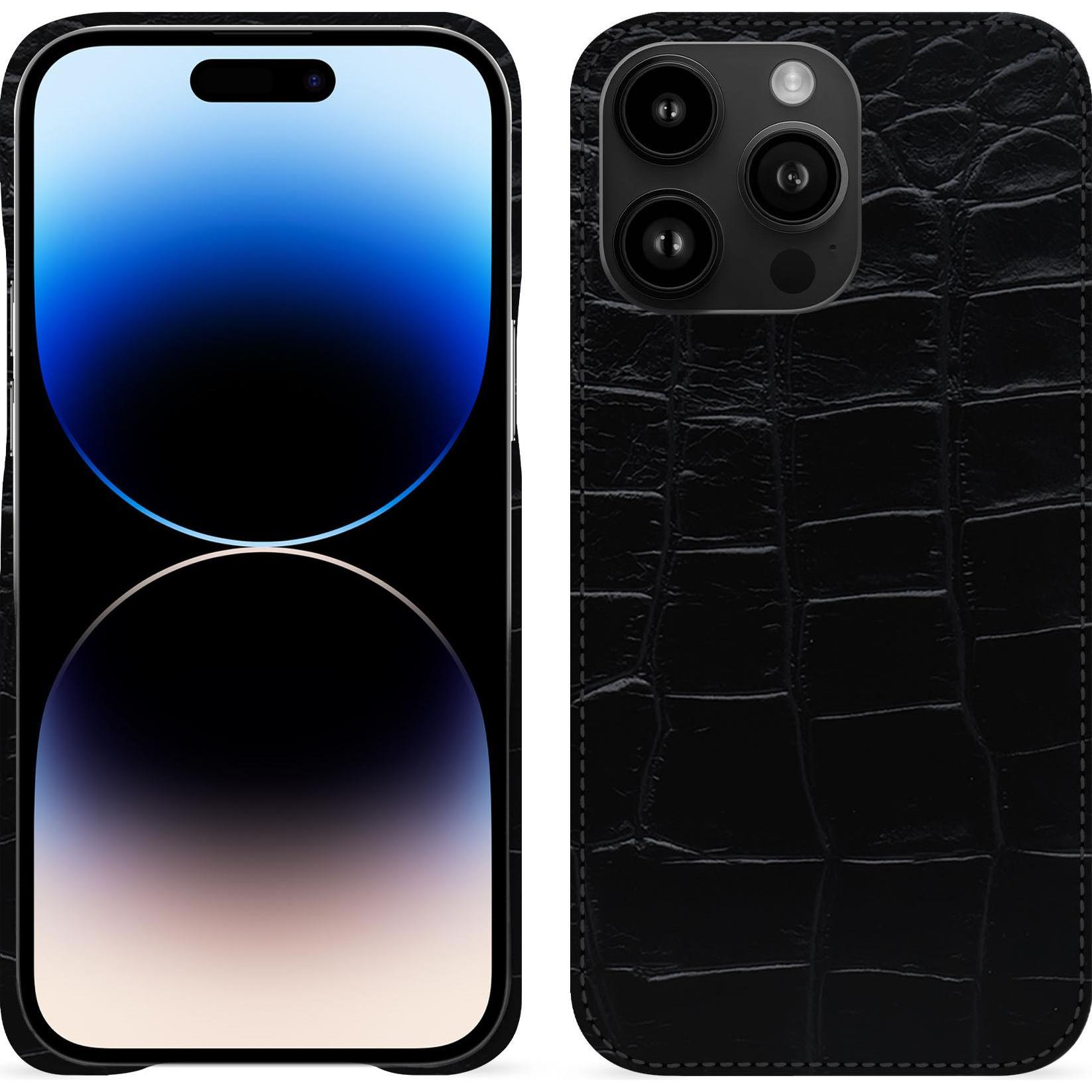 Noreve Lederschutzhülle (Apple iPhone 15 Pro Max), Smartphone Hülle, Schwarz