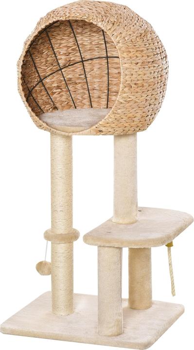 Actual product image PawHut Cat tree with cave (100 cm, Beige)