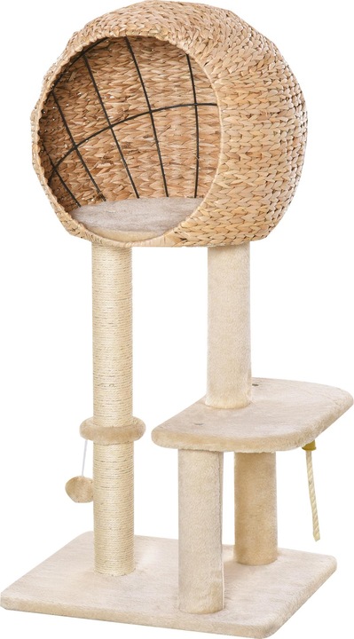 Image du produit PawHut Arbre à chat avec grotte (100 cm, Beige)