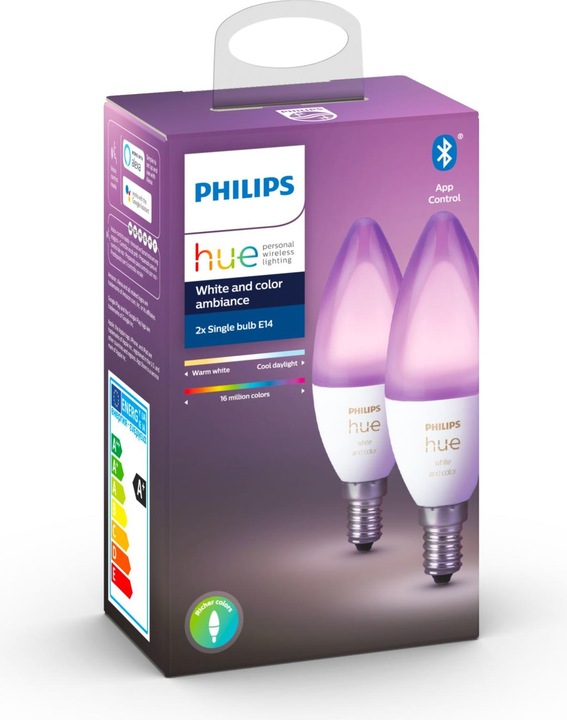Immagine prodotto Philips Hue White & Color BT (E14, 5.30 W, 470 lm, 2 x, G)