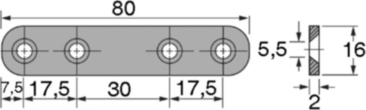 Immagine prodotto Hettich Piastra giunz.80mm zincocr. (Chiodo piastra, 1 pz.)