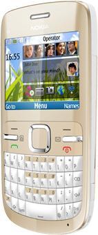 Image du produit Nokia C3-00 - Allemand QWERTZ - Blanc doré (2.40", 2 Mpx)
