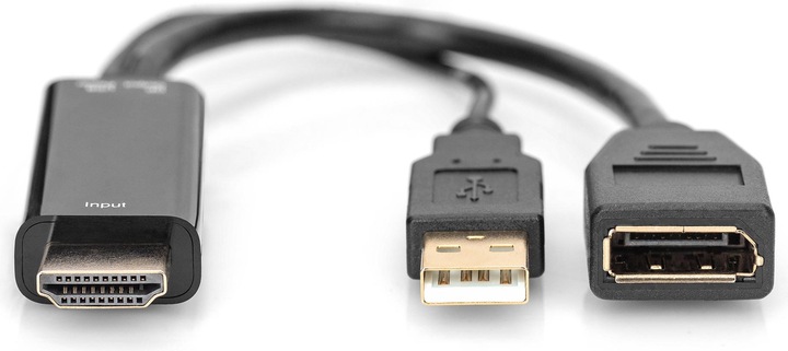 Produktbild Digitus HDMI – DisplayPort/USB A (0.20 m, HDMI, DisplayPort)