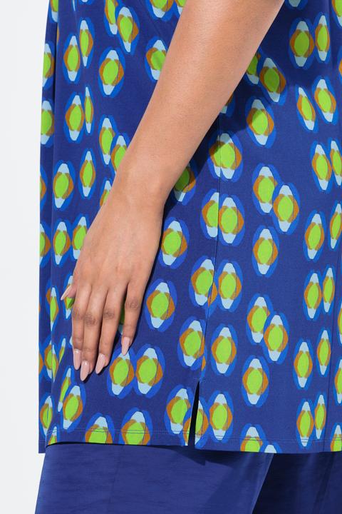 Actual product image Ulla Popken Geometric Print Short Sleeve Slinky Tunic (50, 52)