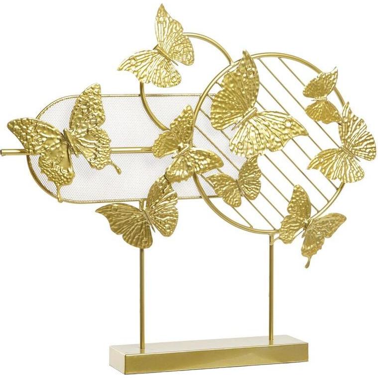 DKD Home Decor, Statuette e sculture decorative, Decorative Figure Golden Metal Butterflies (63 x 9 x 58,4 cm)