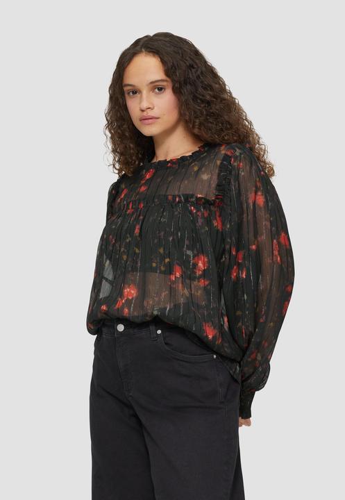 Produktbild S.Oliver Bluse Transparente Chiffon-Bluse mit Glitzergarn (44)