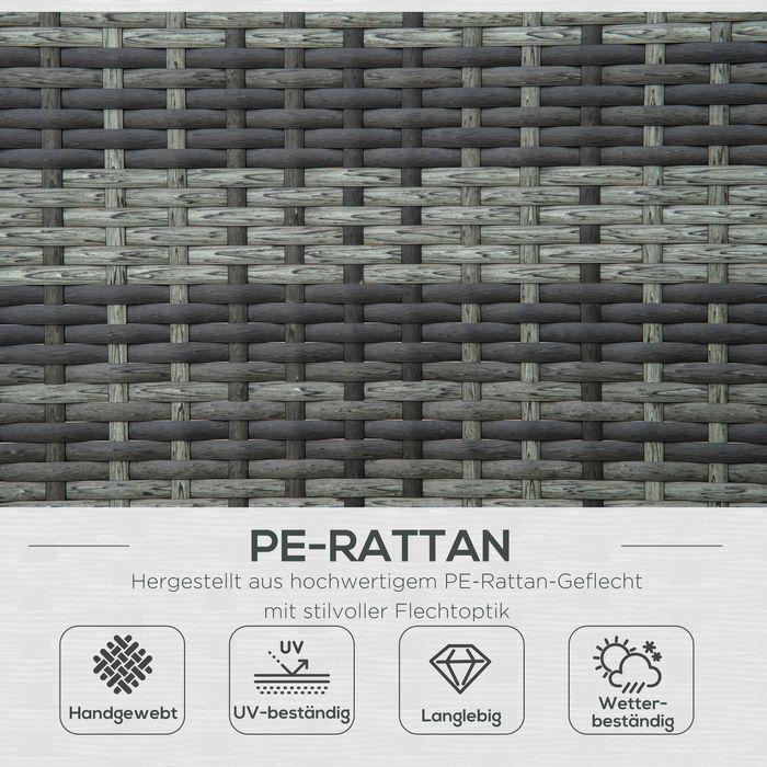 Actual product image Swisshandel24 Polyrattan double lounger garden lounger for 2 people 5-stage backrest metal PE rattan 196x120x28c (196 cm)