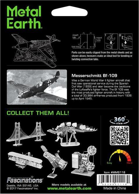 Actual product image Metal Earth constructie speelgoed Messerschmitt Bf-109