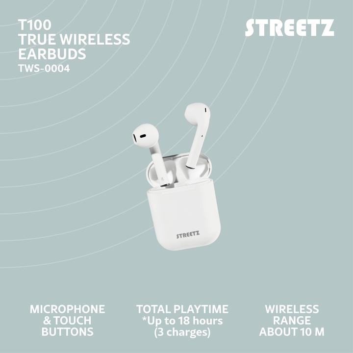 Actual product image Streetz TWS-0004 (No noise cancellation, 4 h, Wireless)
