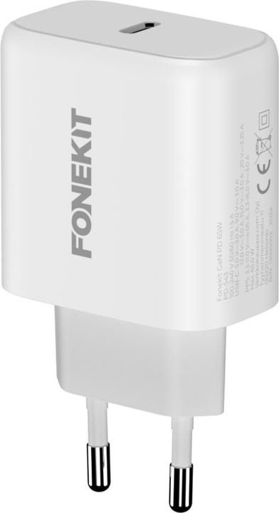 Actual product image FoneKit GaN PD 65W Wall Charger, USB-C, White (65 W)
