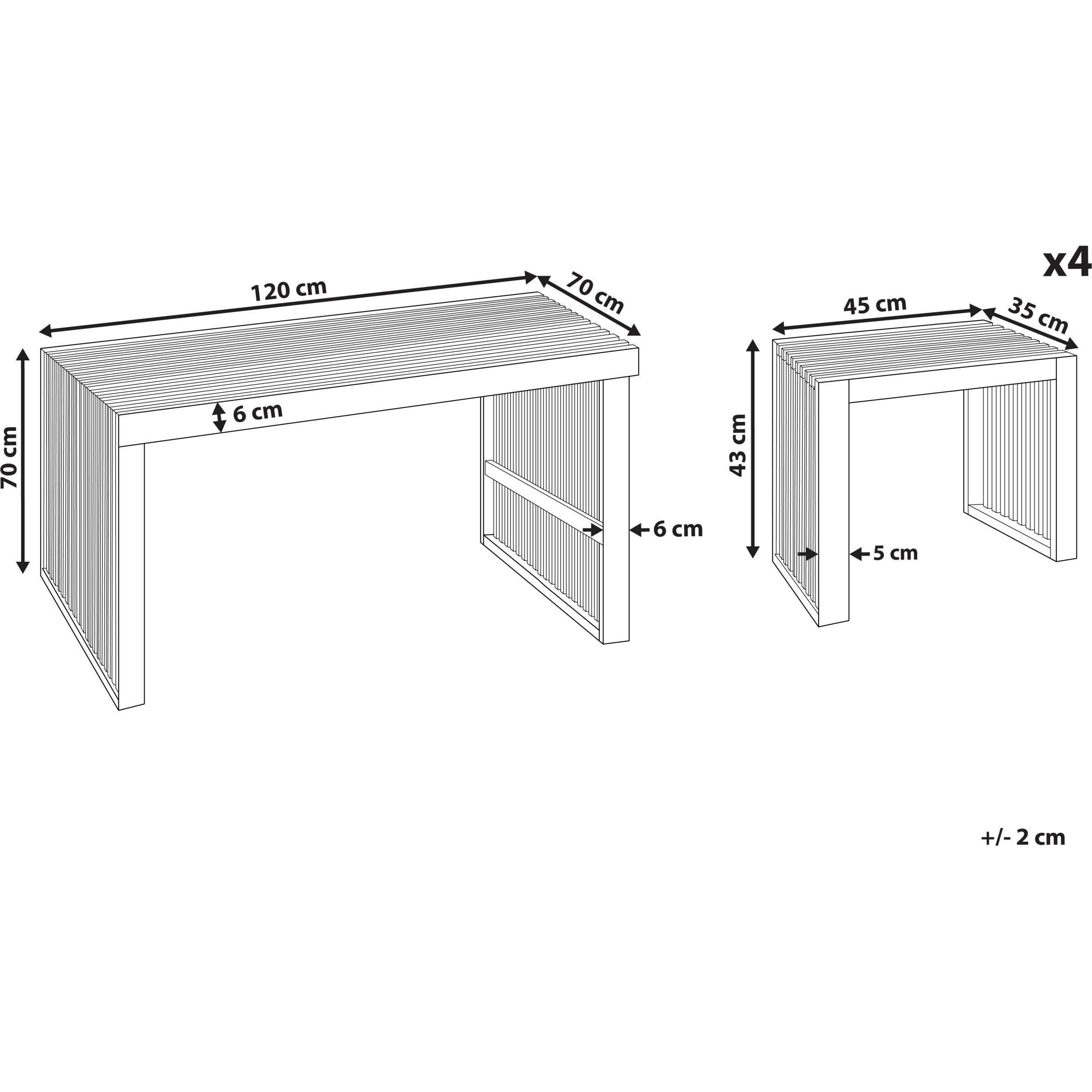 Thumbnail - Beliani, Gartentisch + Balkontisch, Bellano (120 cm)
