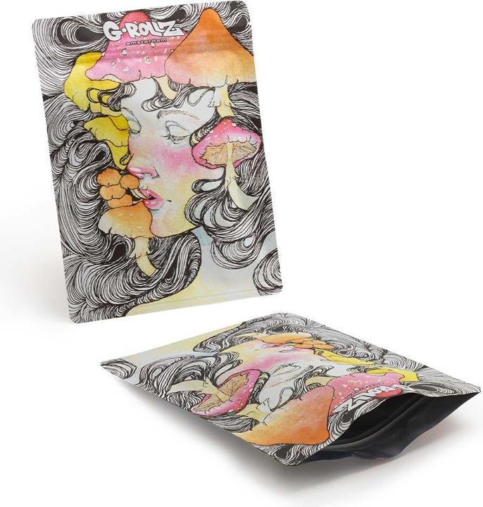 Actual product image G-Rollz Mushroom Lady Smellproof Bags 150 x 200mm 1pc